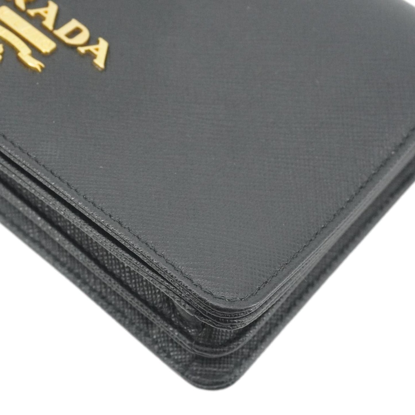 PRADA Saffiano Lux Chain Crossbody Bag Black