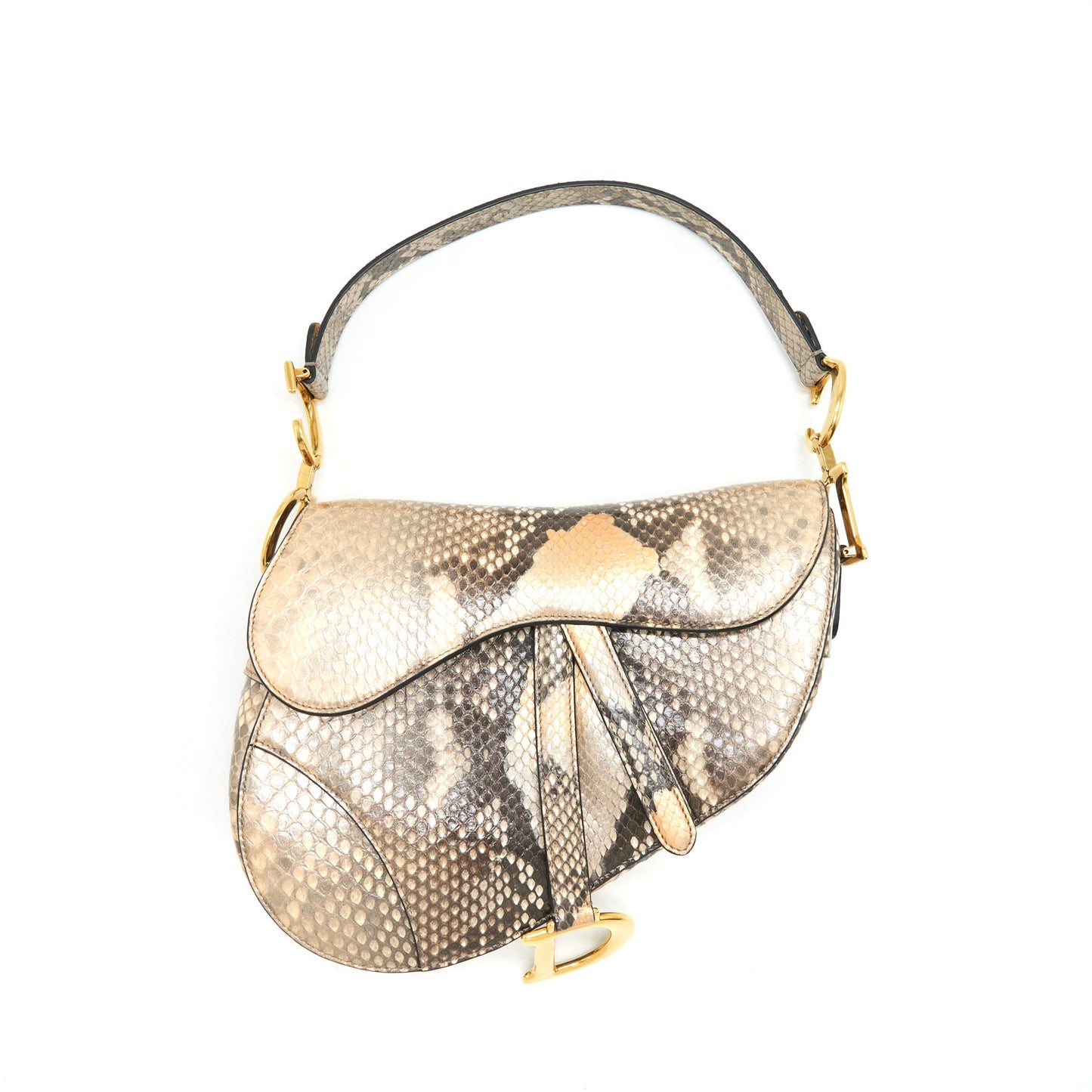 Dior Python Medium Saddle Purse