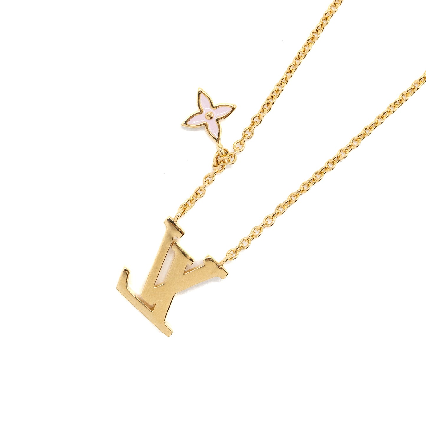 Louis Vuitton Iconic Enamel Necklace Light Pink gold tone