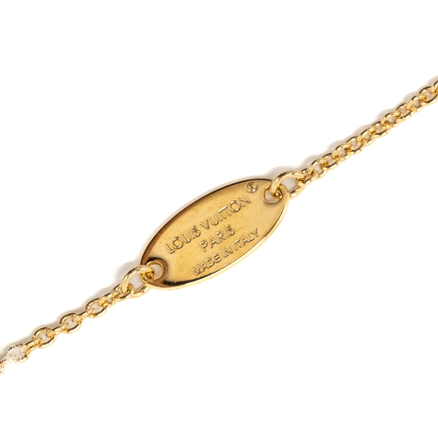 Louis Vuitton Iconic Enamel Necklace light pink gold tone