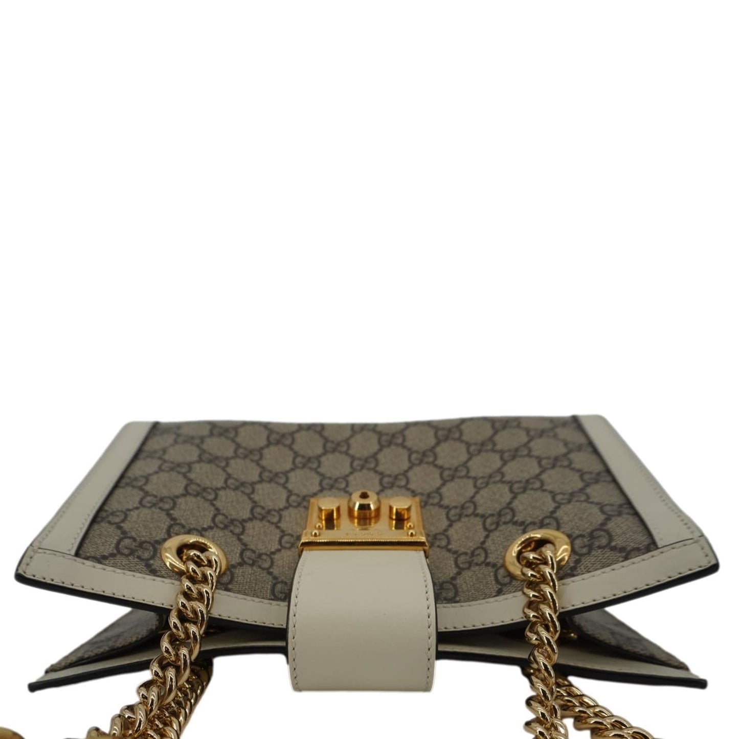 GUCCI Padlock Medium GG Supreme Canvas Tote Bag Beige 498156