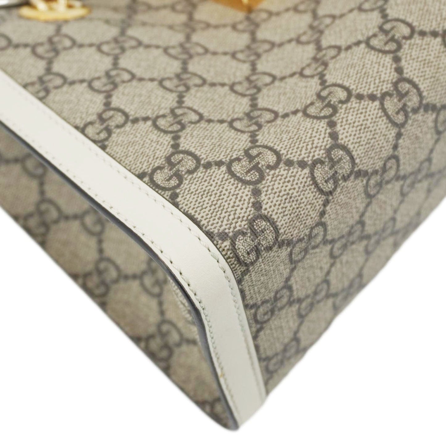 GUCCI Padlock Medium GG Supreme Canvas Tote Bag Beige 498156