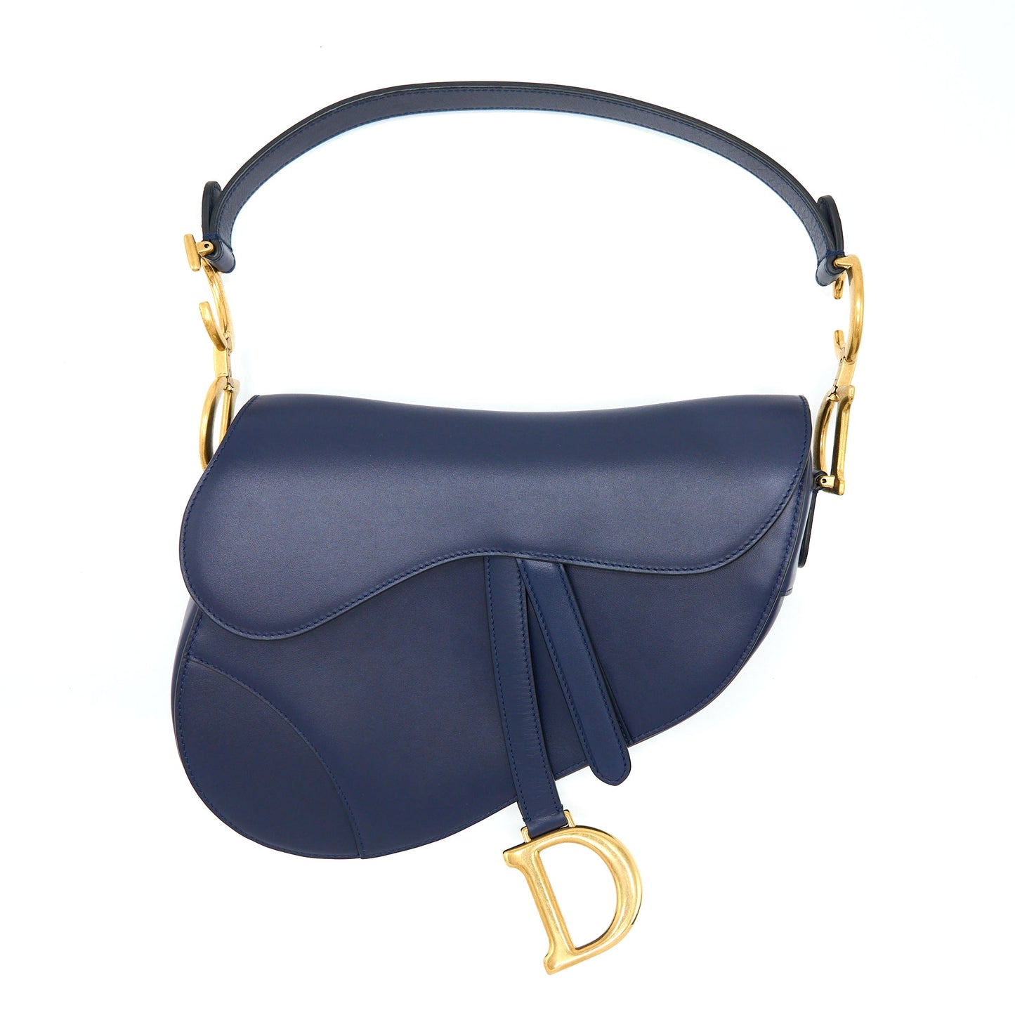 Dior Medium Saddle Purse Smooth Calfskin Navy