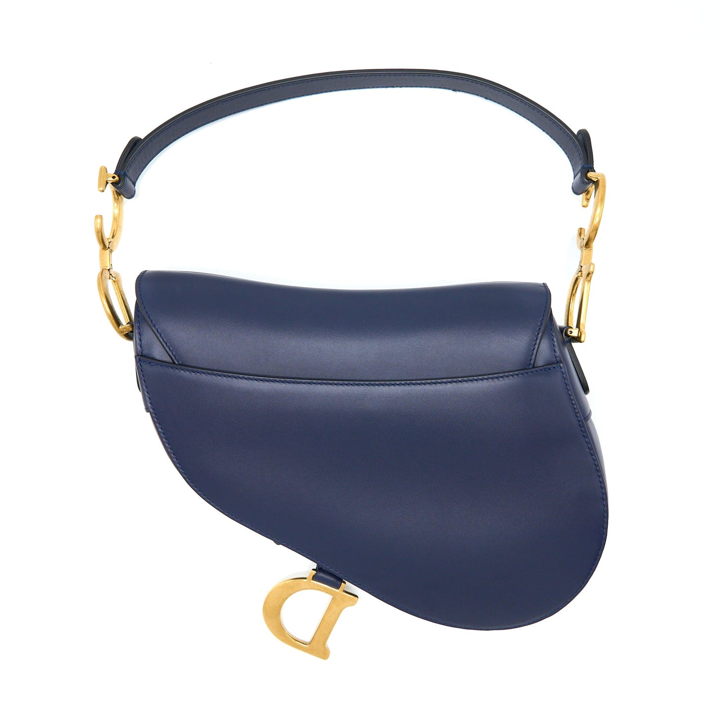 Dior Medium Saddle Purse Smooth Calfskin Navy