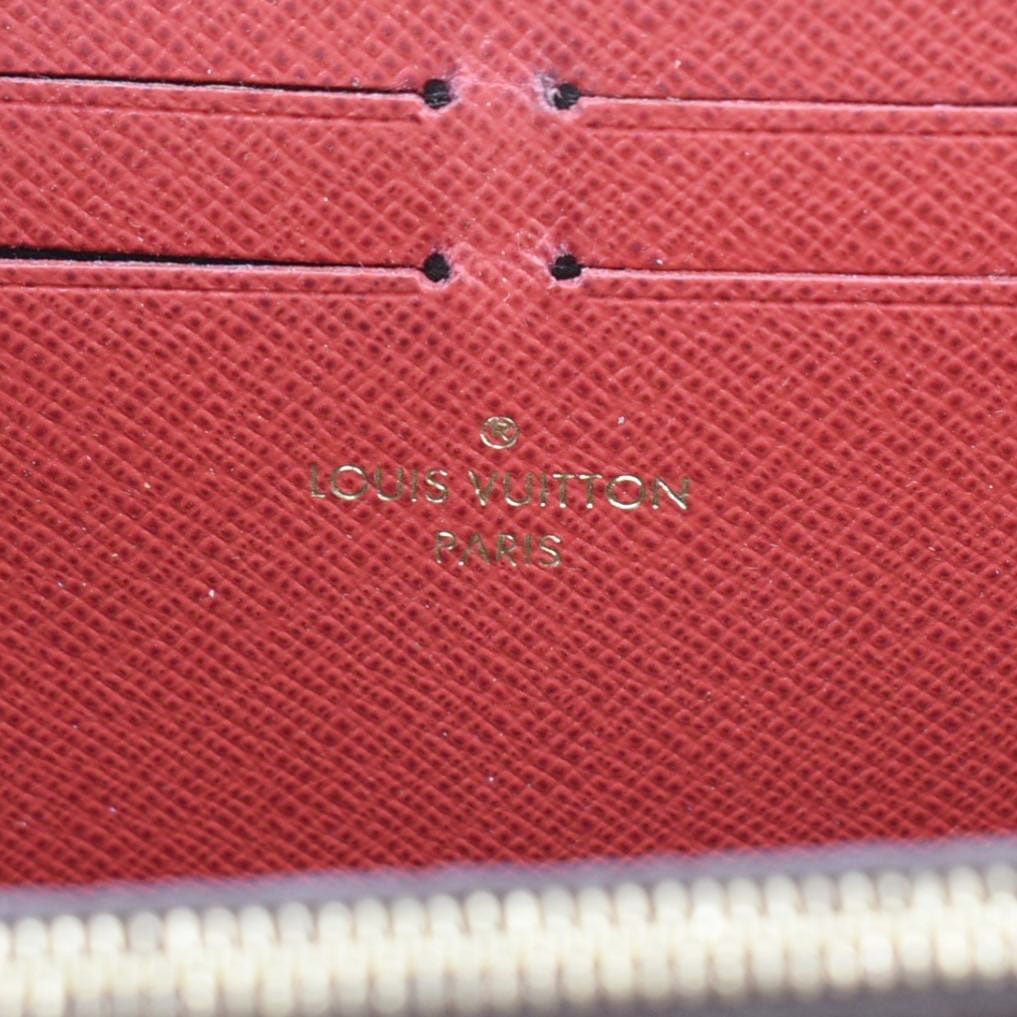 LOUIS VUITTON Clemence Damier Ebene Zippy Wallet Brown