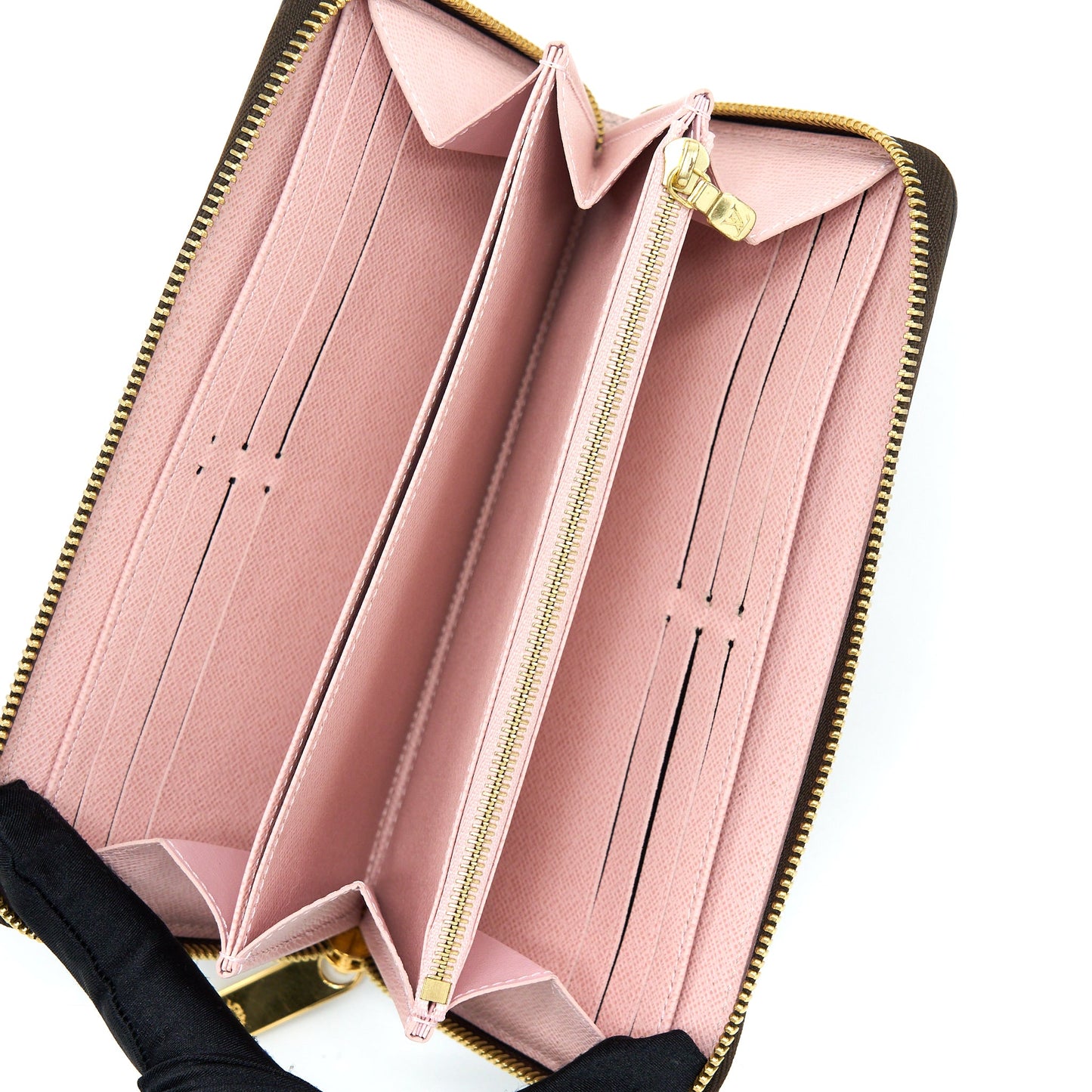 Louis Vuitton Zippy Wallet Damier Ebene Canvas/ Rose Ballerine