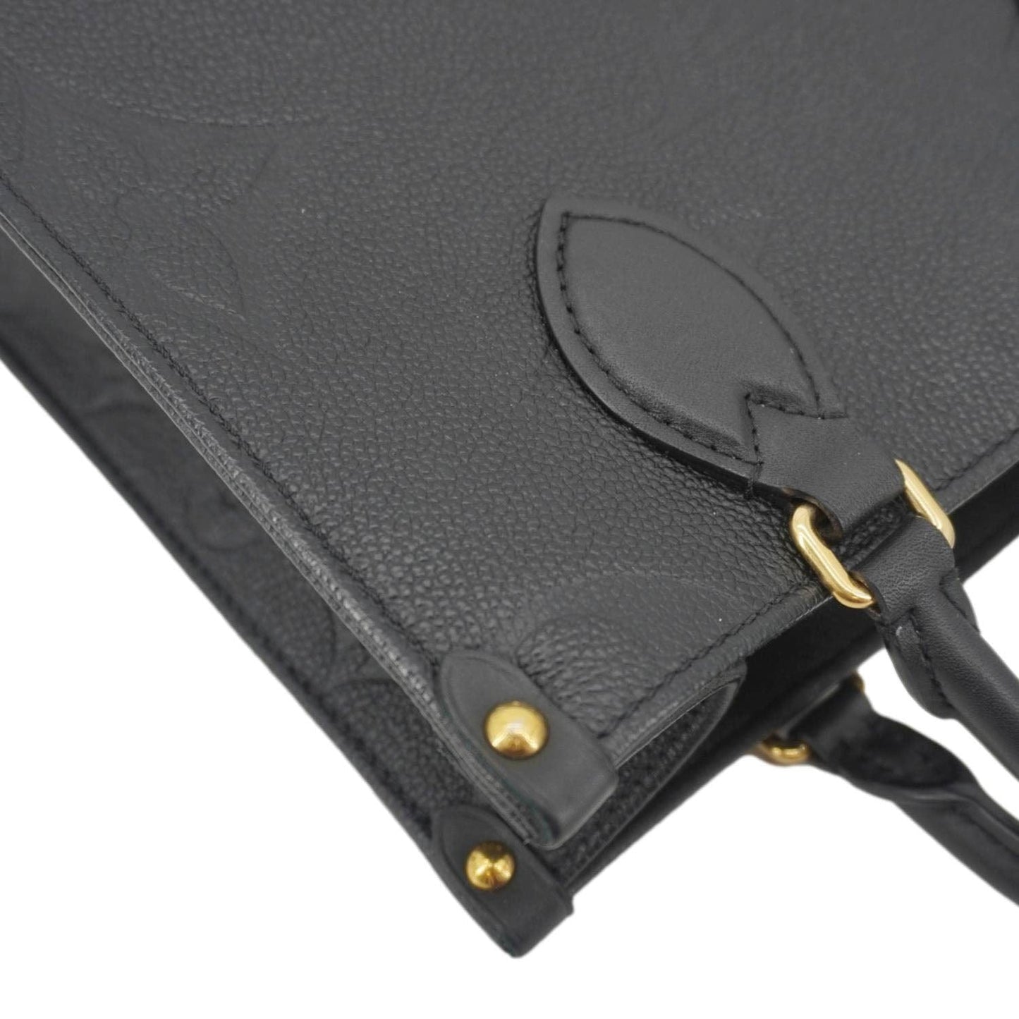 LOUIS VUITTON Onthego PM Giant Monogram Empreinte Leather Shoulder Bag Black