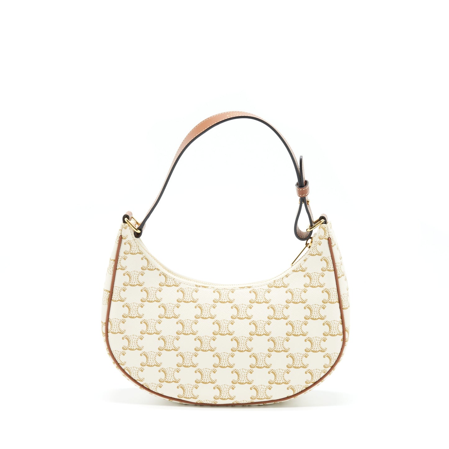 Celine Ava Purse Triomphe Canvas And Leather White