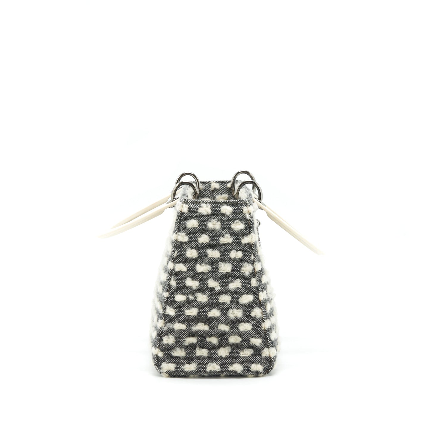 Dior Vintage Medium Lady Dior Cotton Design Grey/ White