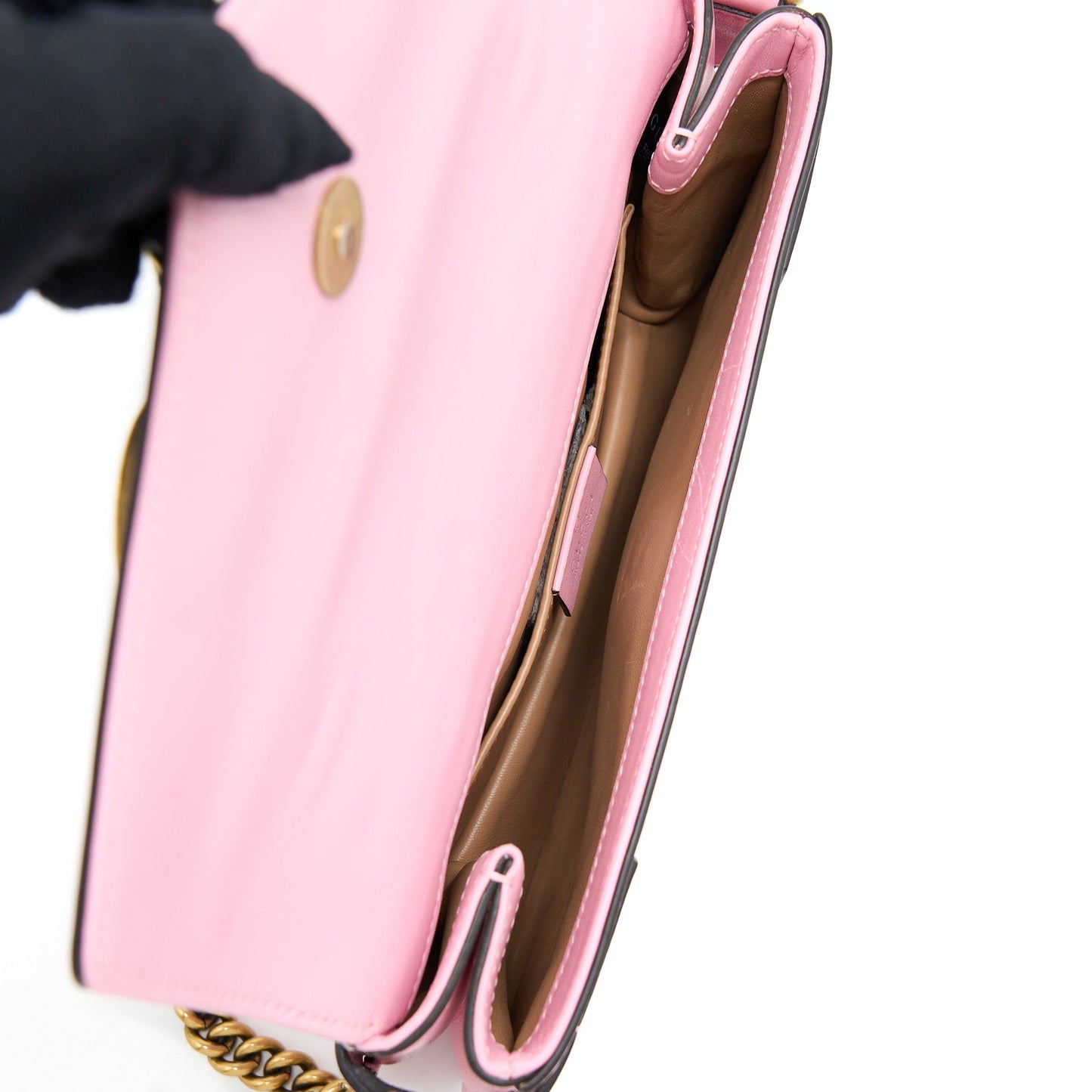 Gucci Pearl Studded Mini Broadway Bee Mini Purse Pink
