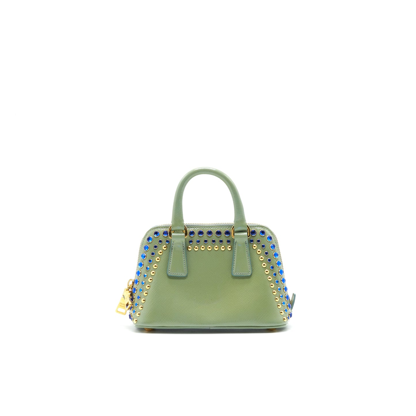Prada Saffiano Mini Crossbody Purse Light Green
