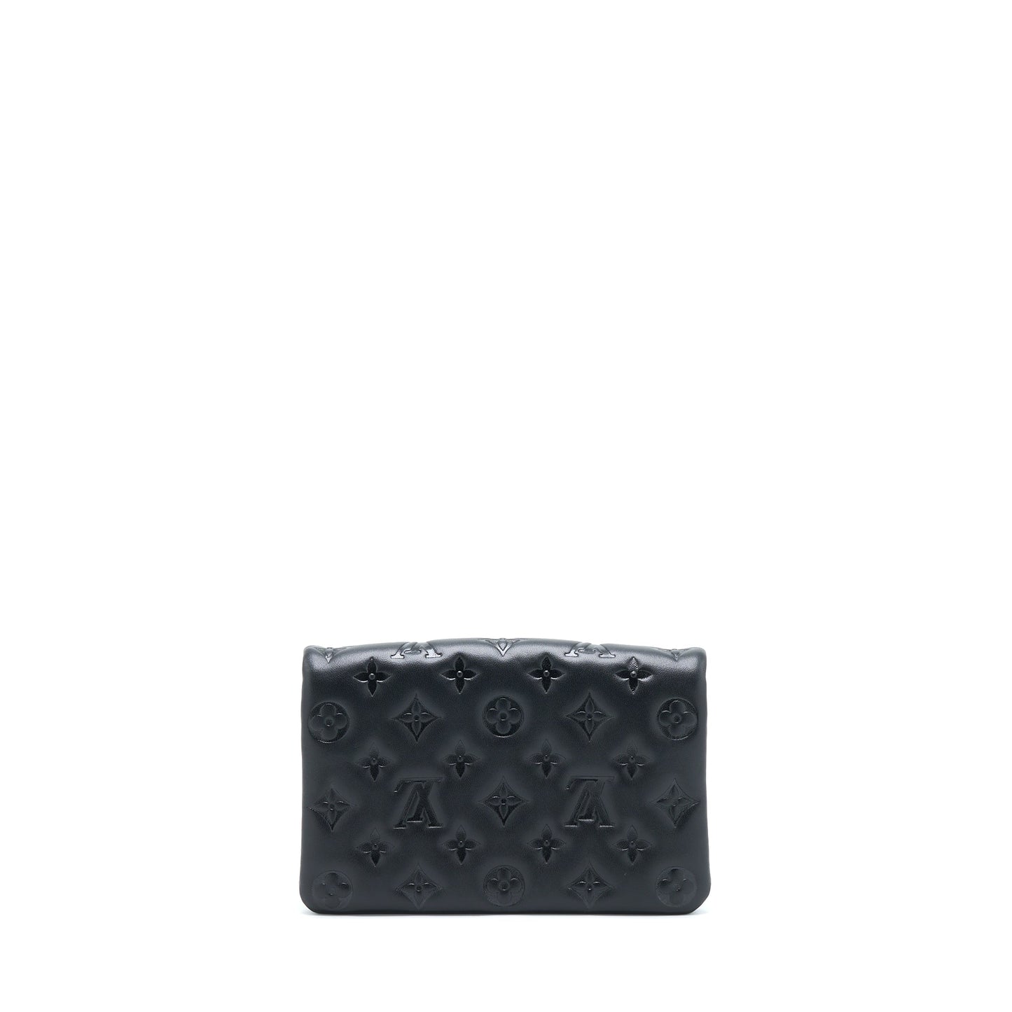 Louis Vuitton Pochette Coussin Monogram-Embossed Lambskin Black