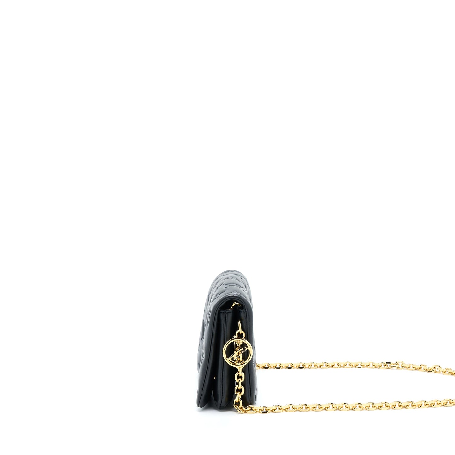 Louis Vuitton Pochette Coussin Monogram-Embossed Lambskin Black