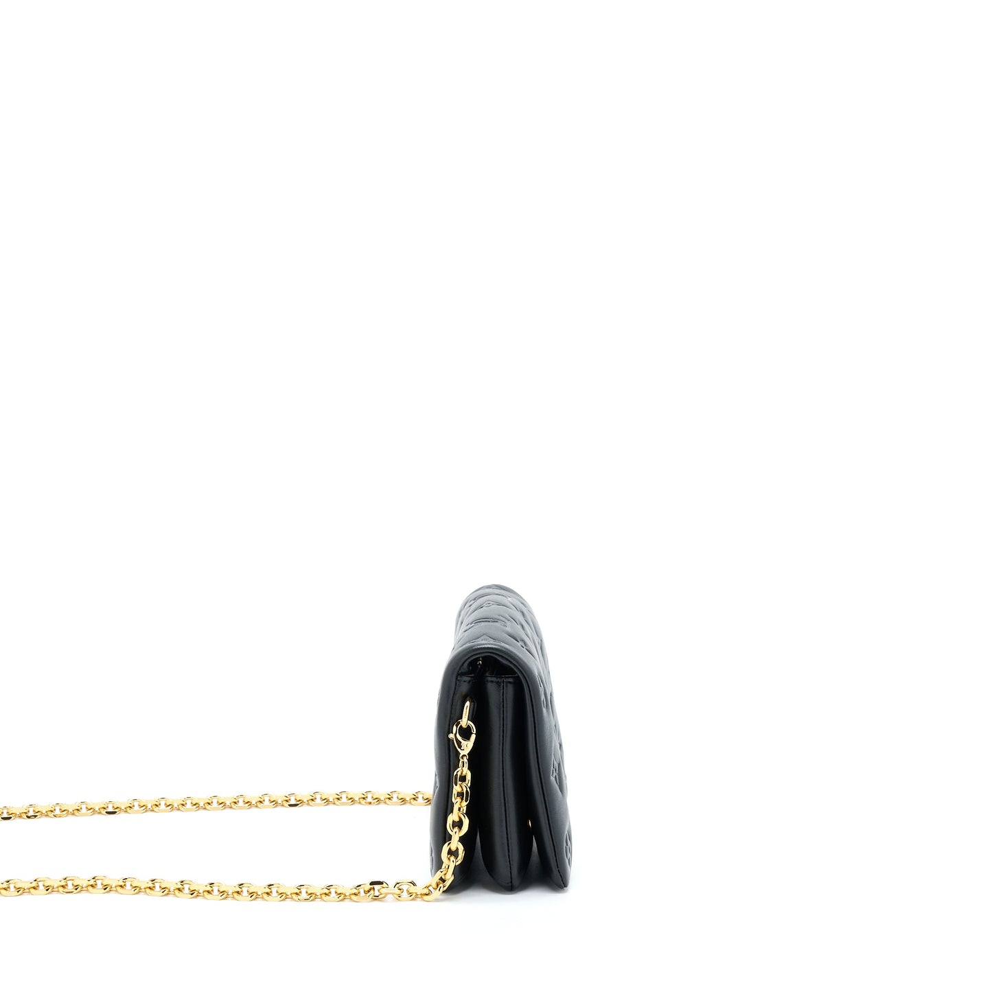 Louis Vuitton Pochette Coussin Monogram-Embossed Lambskin Black