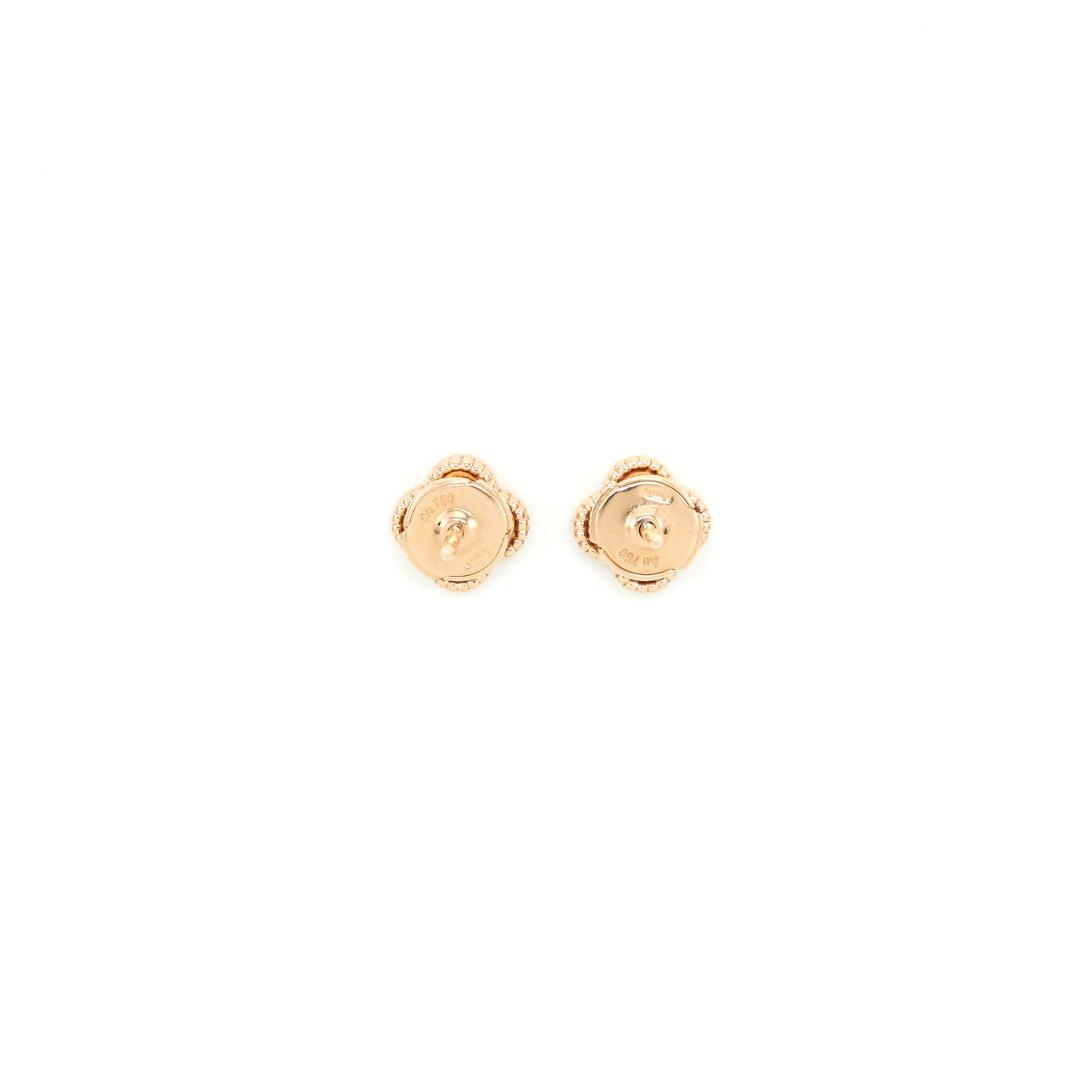 VAN CLEEF ARPEL SMALL ALHAMBRA EARRINGS IN ROSE GOLD
