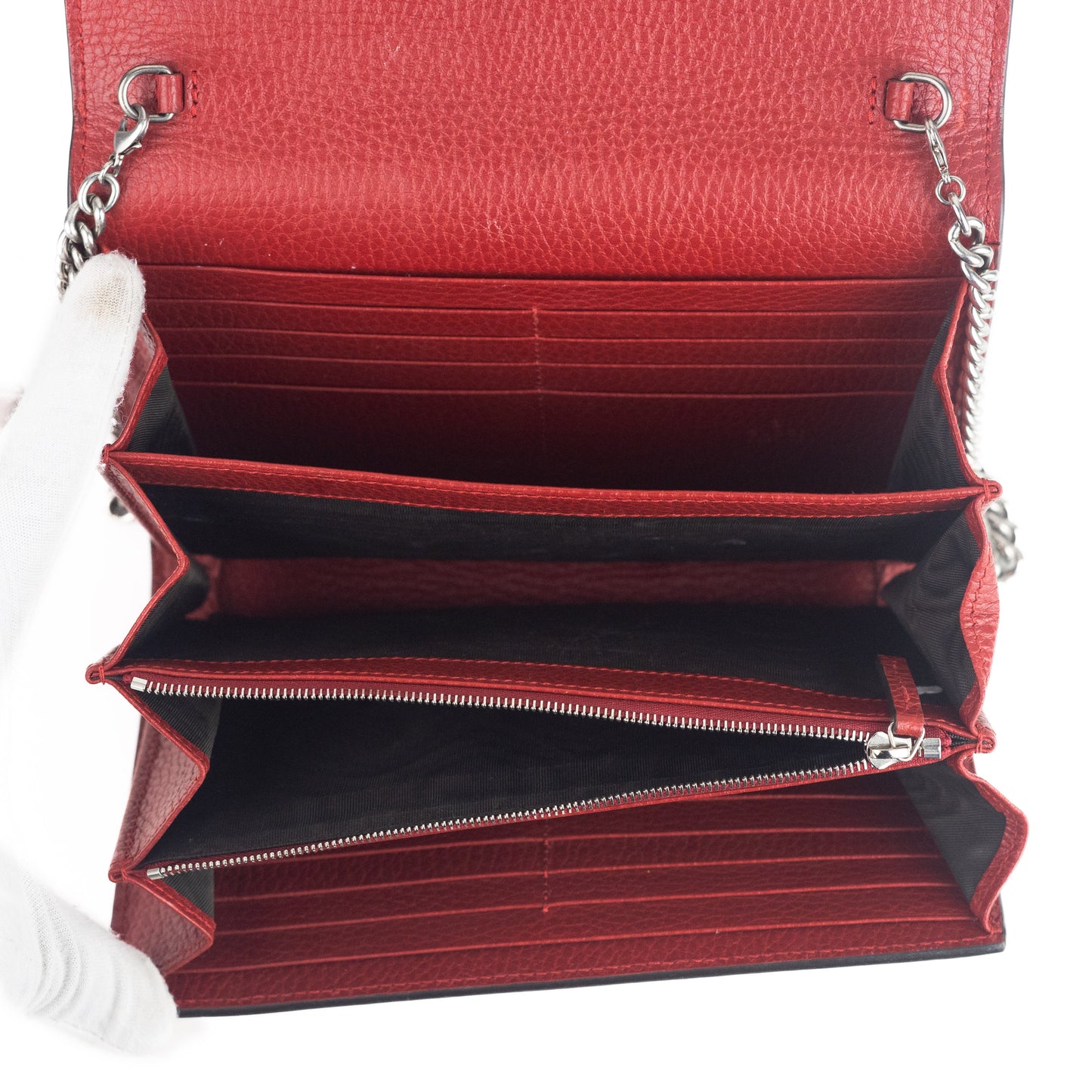 Gucci Dionysus Mini Leather Chain bag in Hibiscus Red