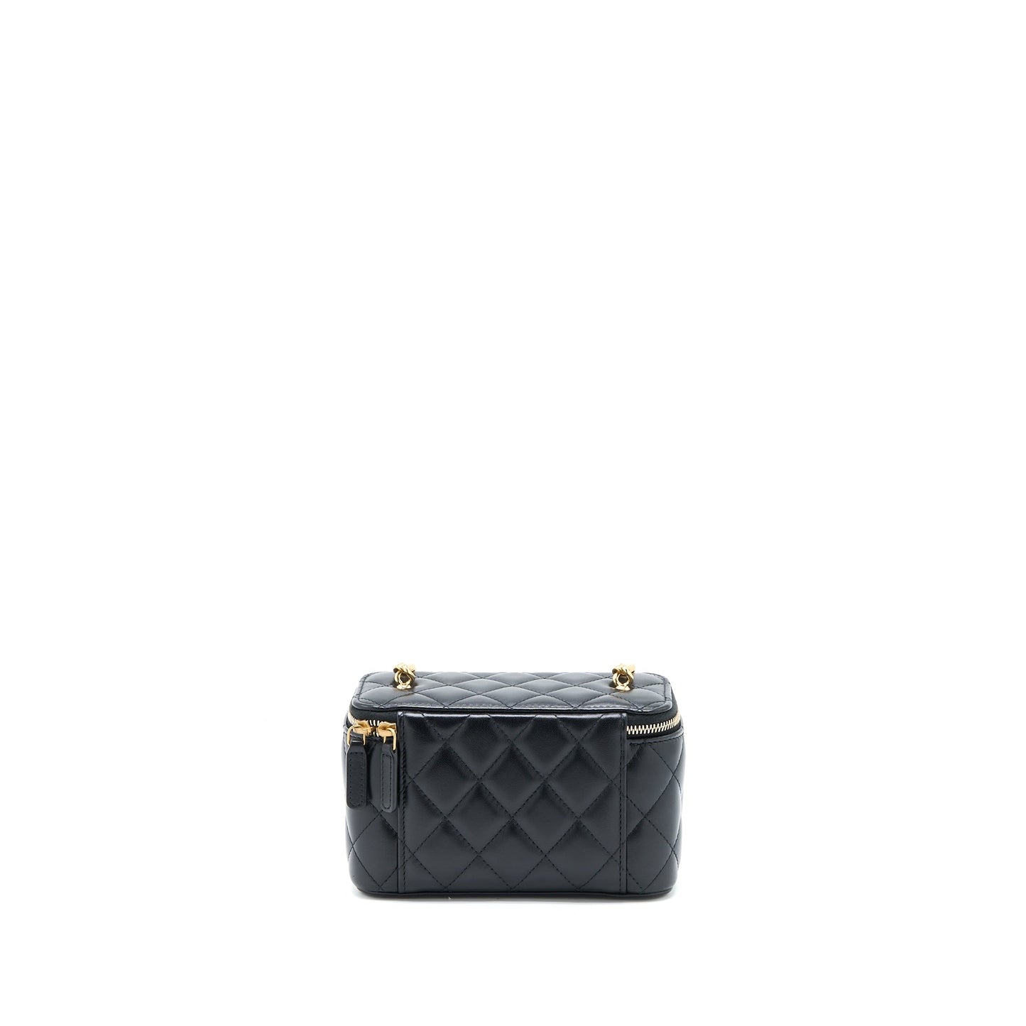 Chanel Long Vanity Detailed Gem Chain Lambskin Black GHW (Microchip)