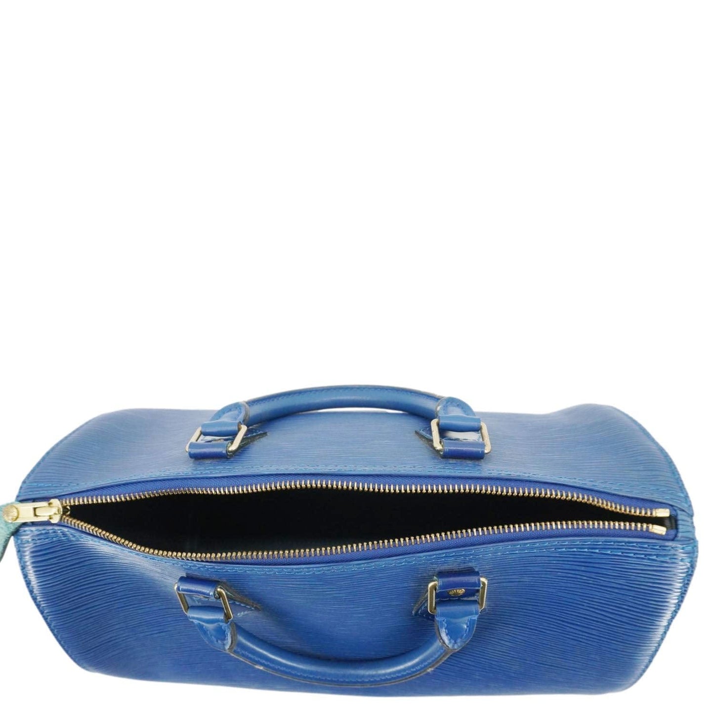 LOUIS VUITTON Speedy 30 Epi Leather Satchel Bag Blue
