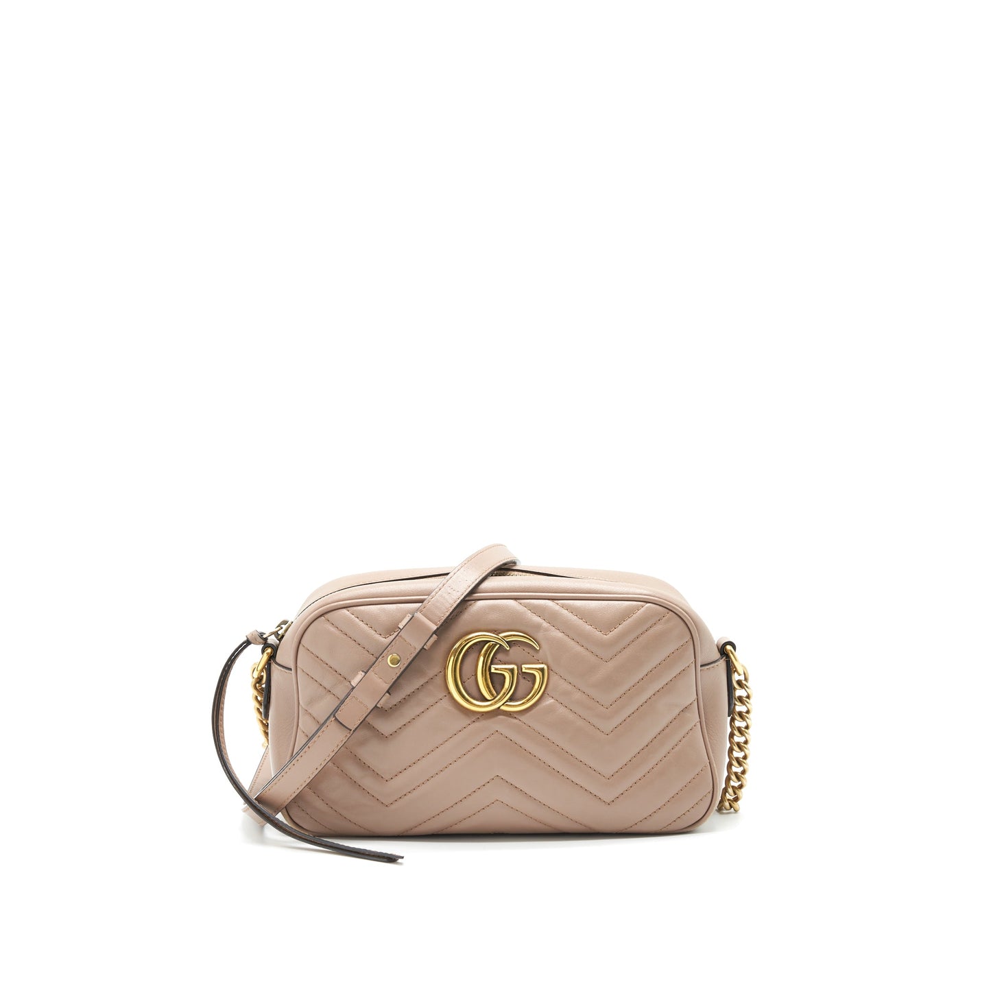 Gucci Marmont Small Matelasse Mini Purse in Beige