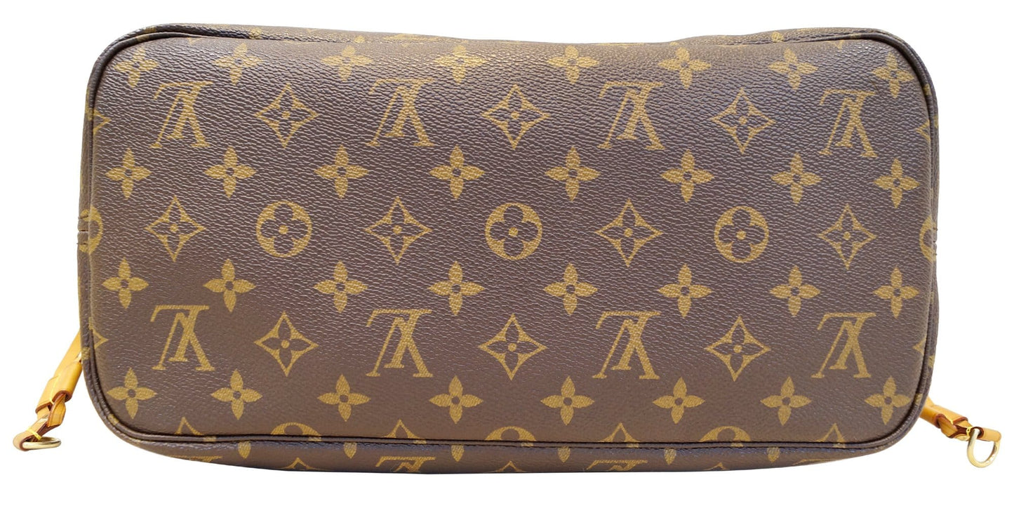 LOUIS VUITTON Monogram Canvas Neverfull MM Shoulder Bag Yellow Interior