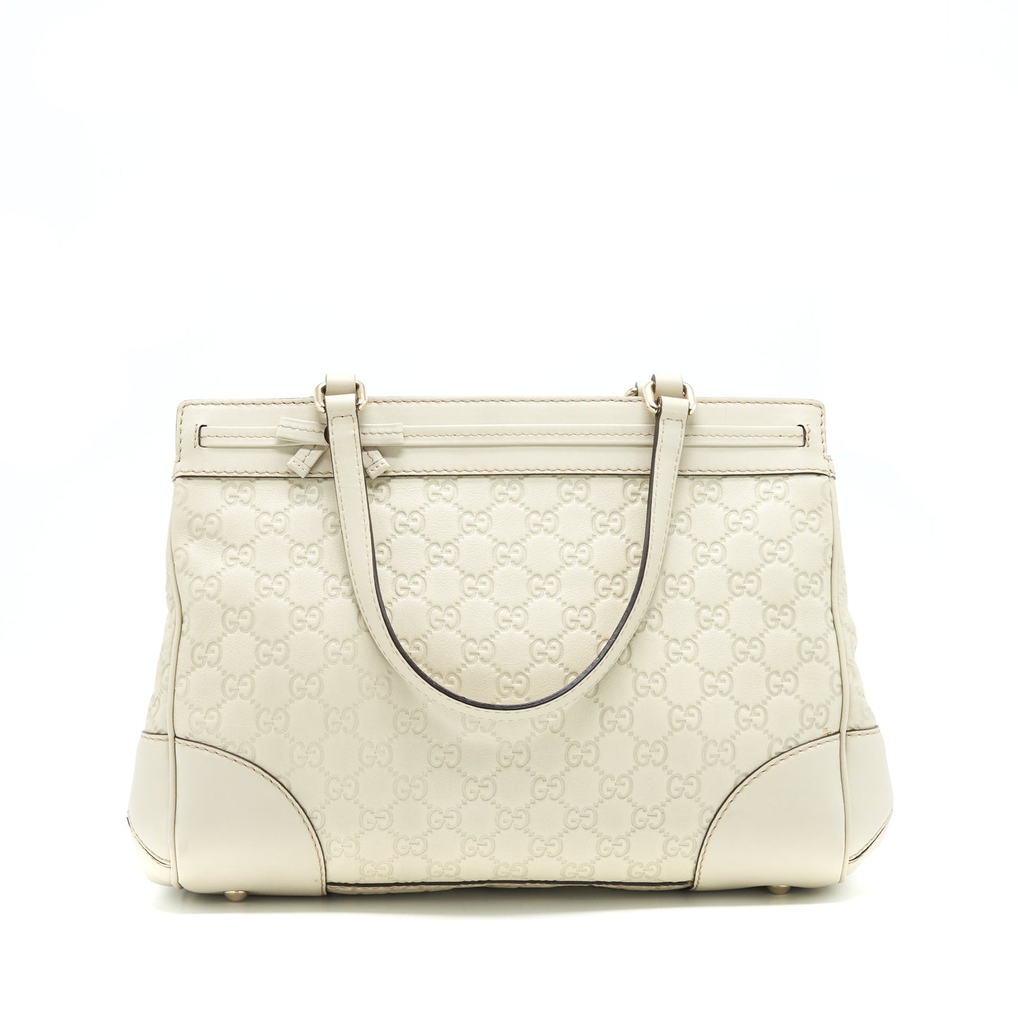 Gucci Interlock Pattern Tote Purse Light Grey