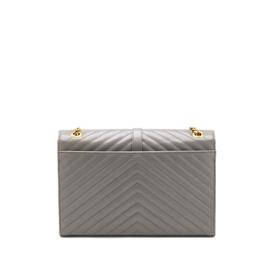 Saint Laurent Envelope Large Purse Calfskin Grey