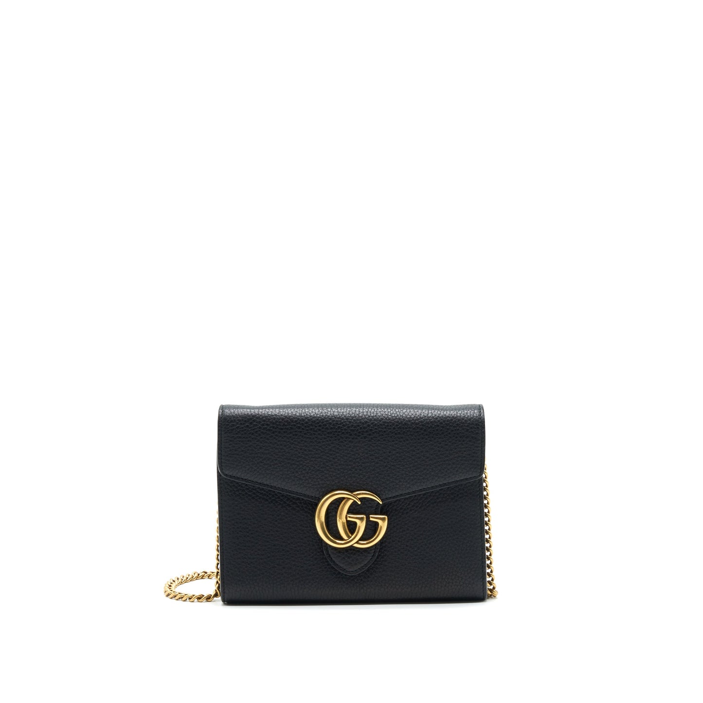 Gucci Grained Calfskin Logo Wallet on Chain with