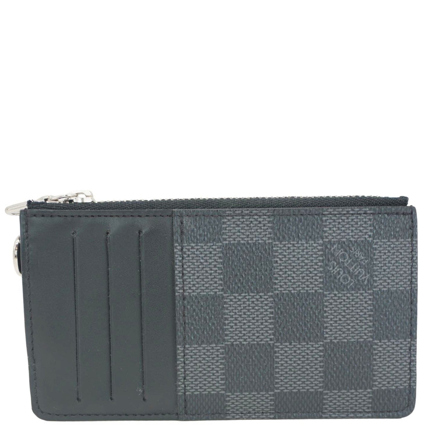 LOUIS VUITTON Damier Graphite Coin Card Holder Black