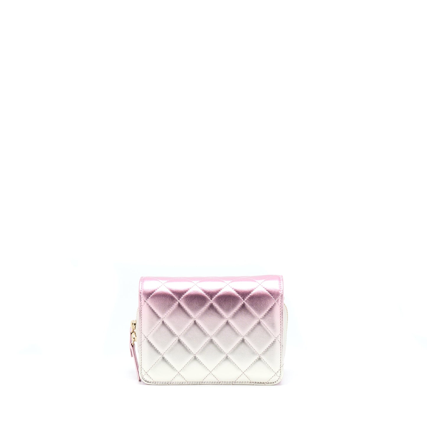 Chanel 21P Crossbody Flap Bag Lambskin Iridescent Pink LGHW(Microchip)