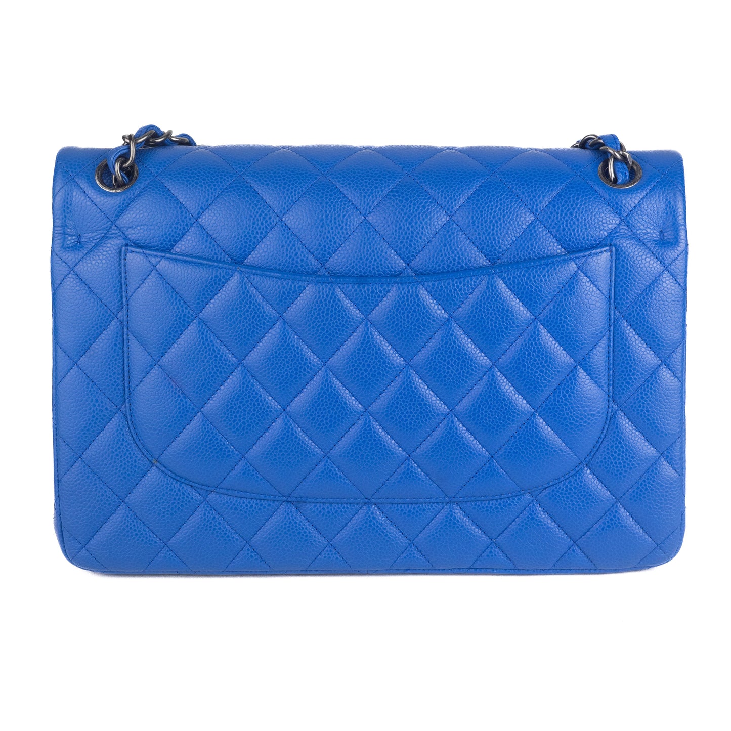 Chanel Large Caviar Double Flap Bag in blue