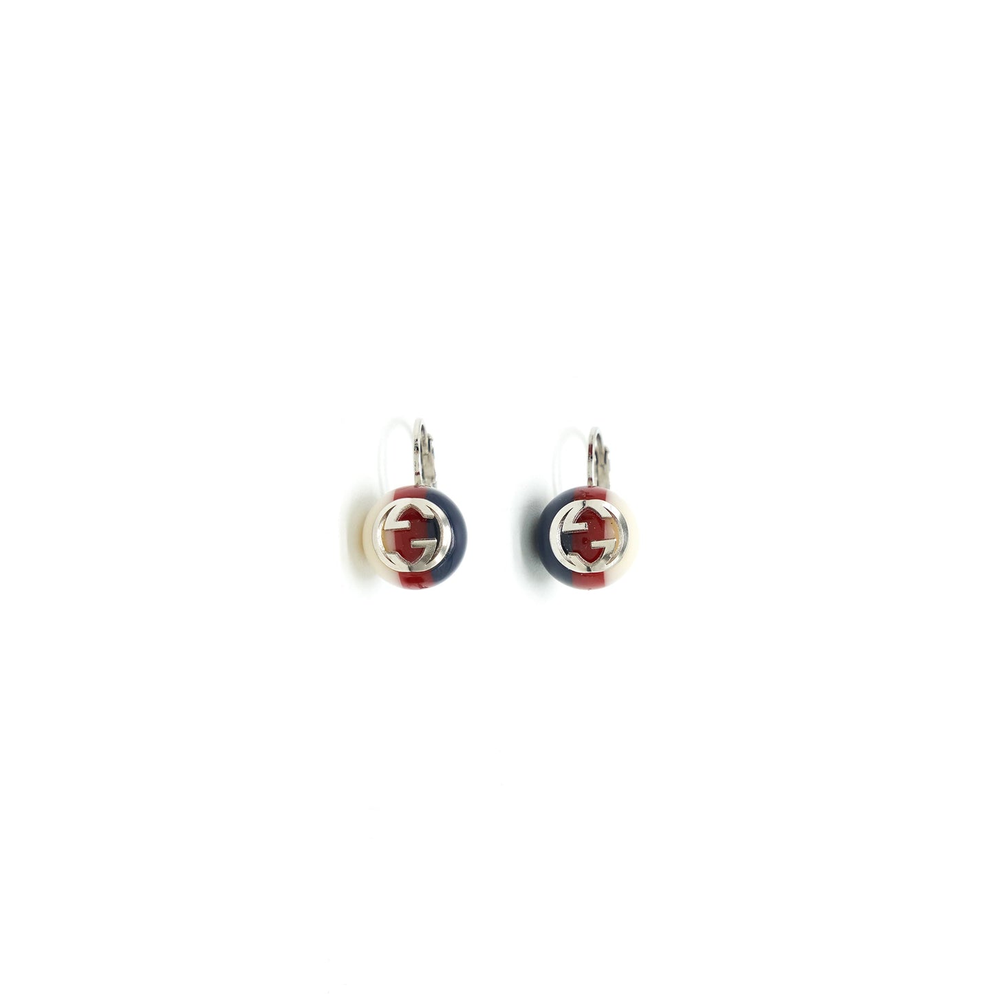 GUCCI Pearl Leverback Earrings WHITE//