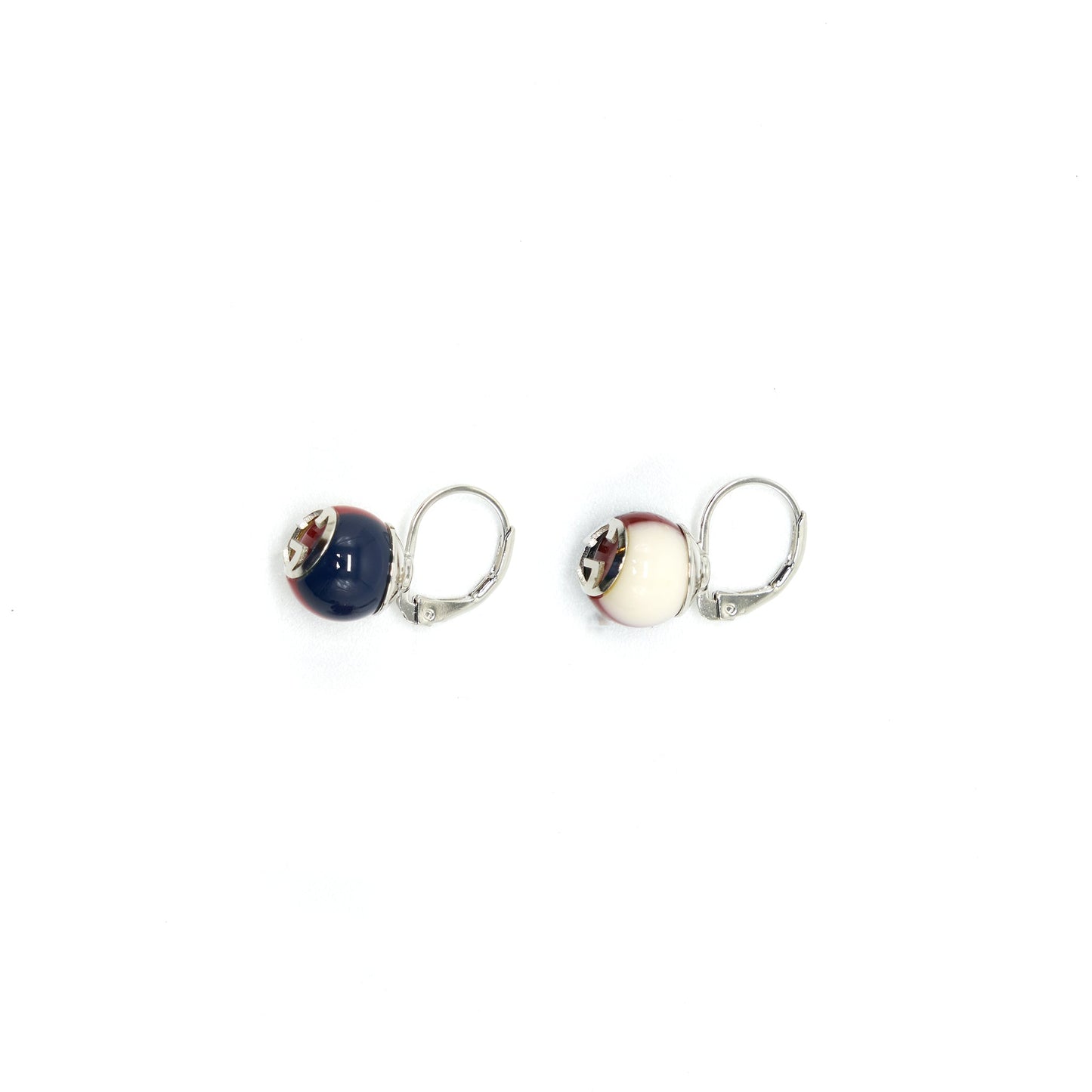 GUCCI Pearl Leverback Earrings WHITE//