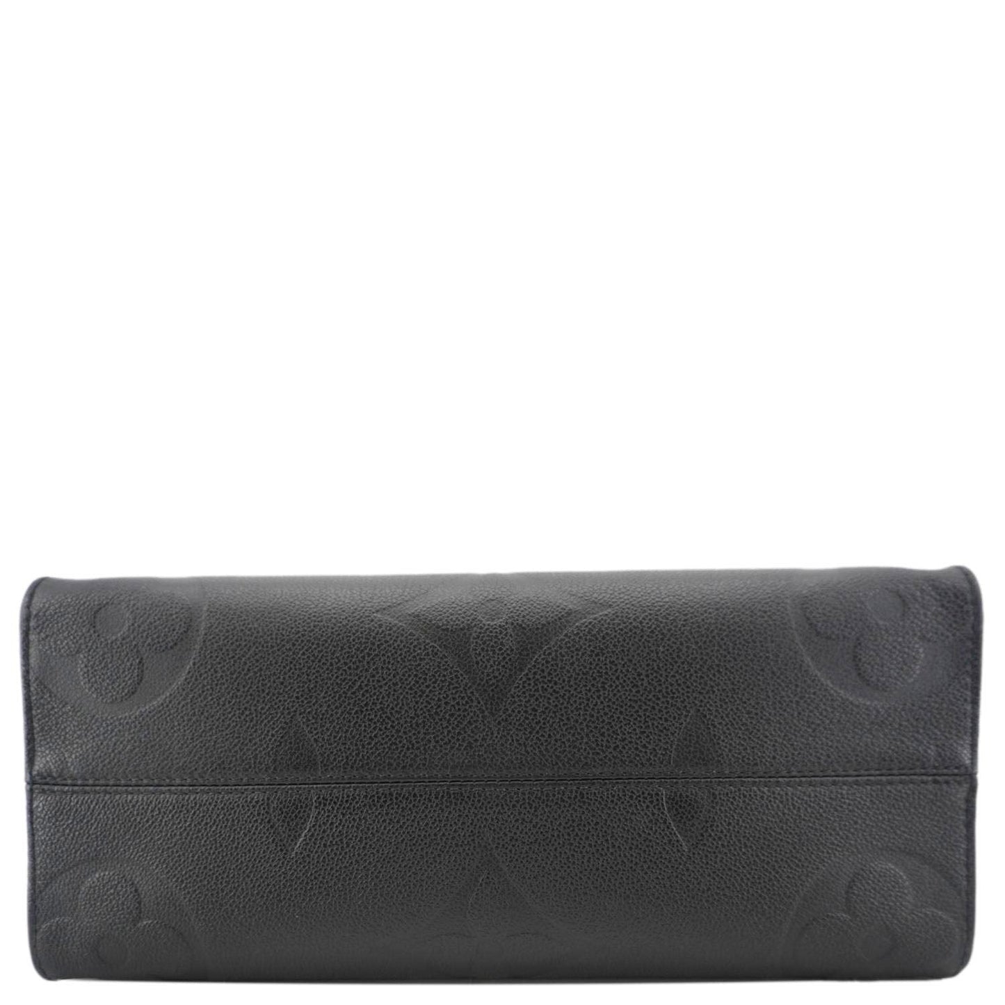LOUIS VUITTON Onthego MM Giant Monogram Empreinte Leather Tote Bag Black