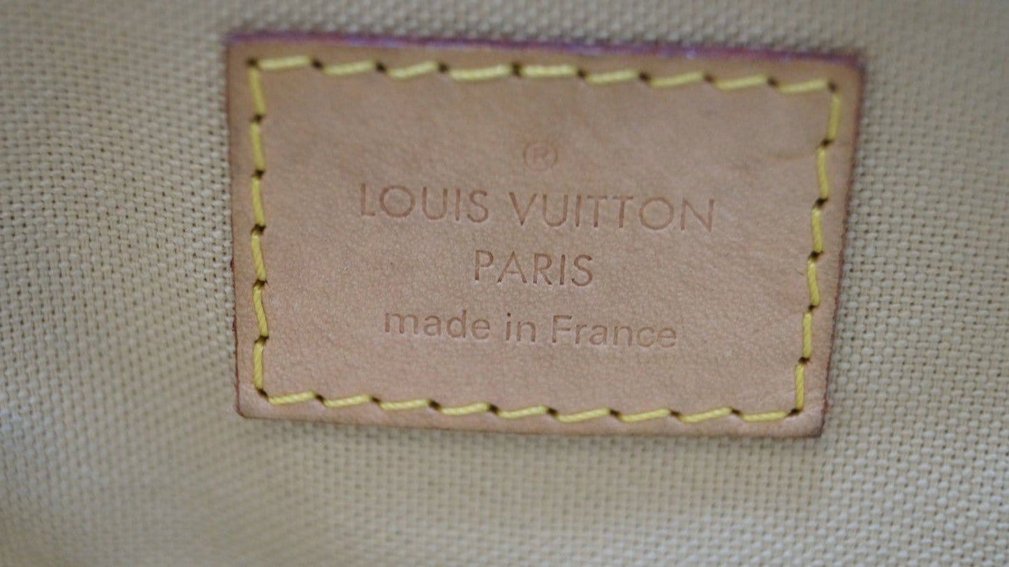 LOUIS VUITTON Damier Azur Siracusa MM White Shoulder Bag