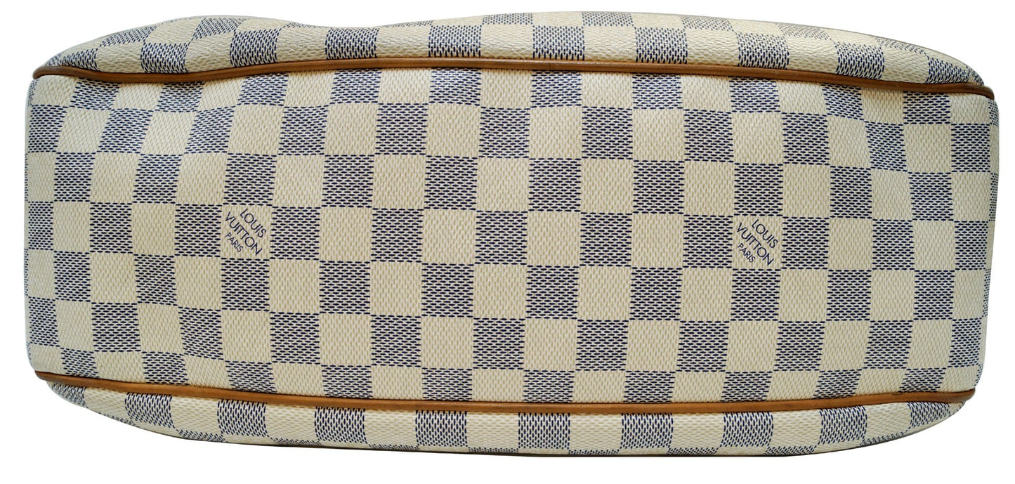 LOUIS VUITTON Damier Azur Siracusa MM White Shoulder Bag