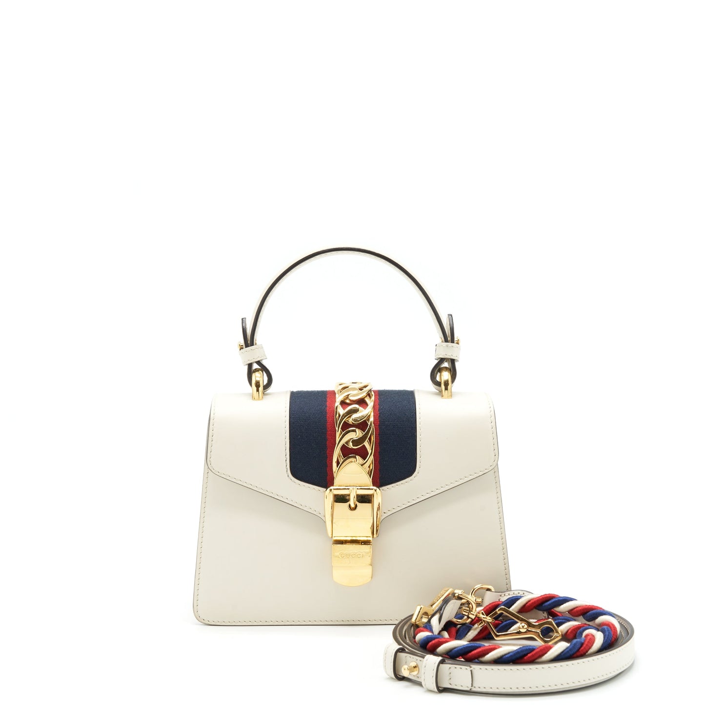 Gucci Mini Top Handle Sylvie Purse White