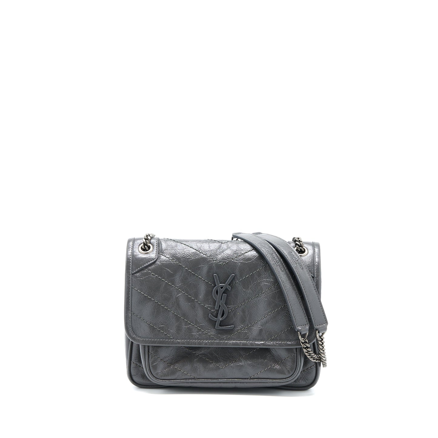 Saint Laurent/ Niki Baby Dark Grey With Grey Hardware