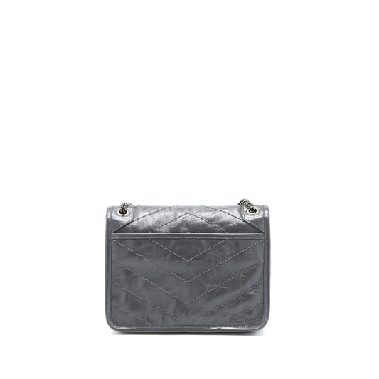 Saint Laurent/ Niki Baby Dark Grey With Grey Hardware