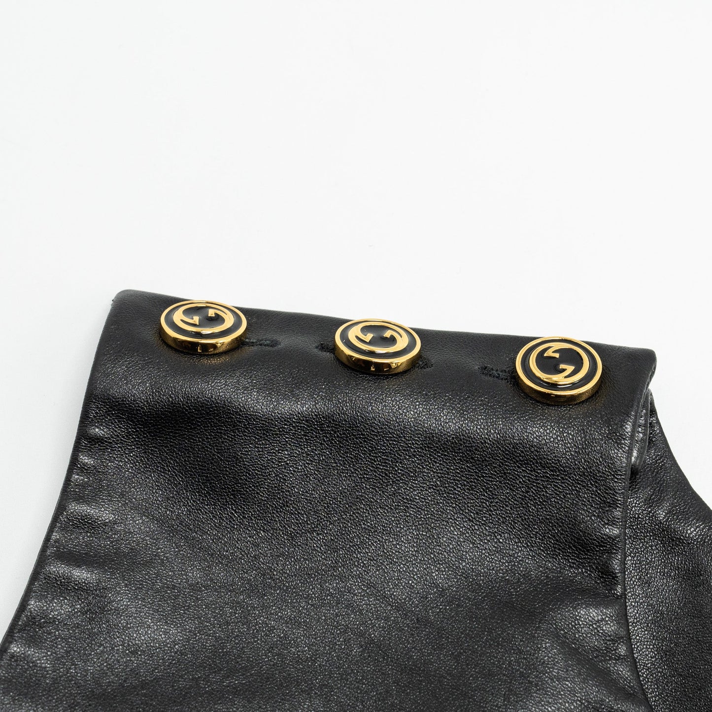 Gucci Size 40 Button Sleeveless Dress Lambskin Black