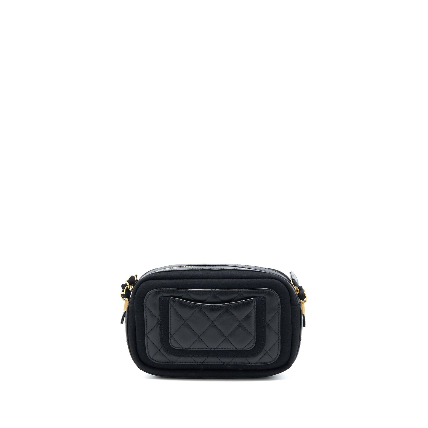 Chanel Camera Bag Leather/ Canvas Black GHW
