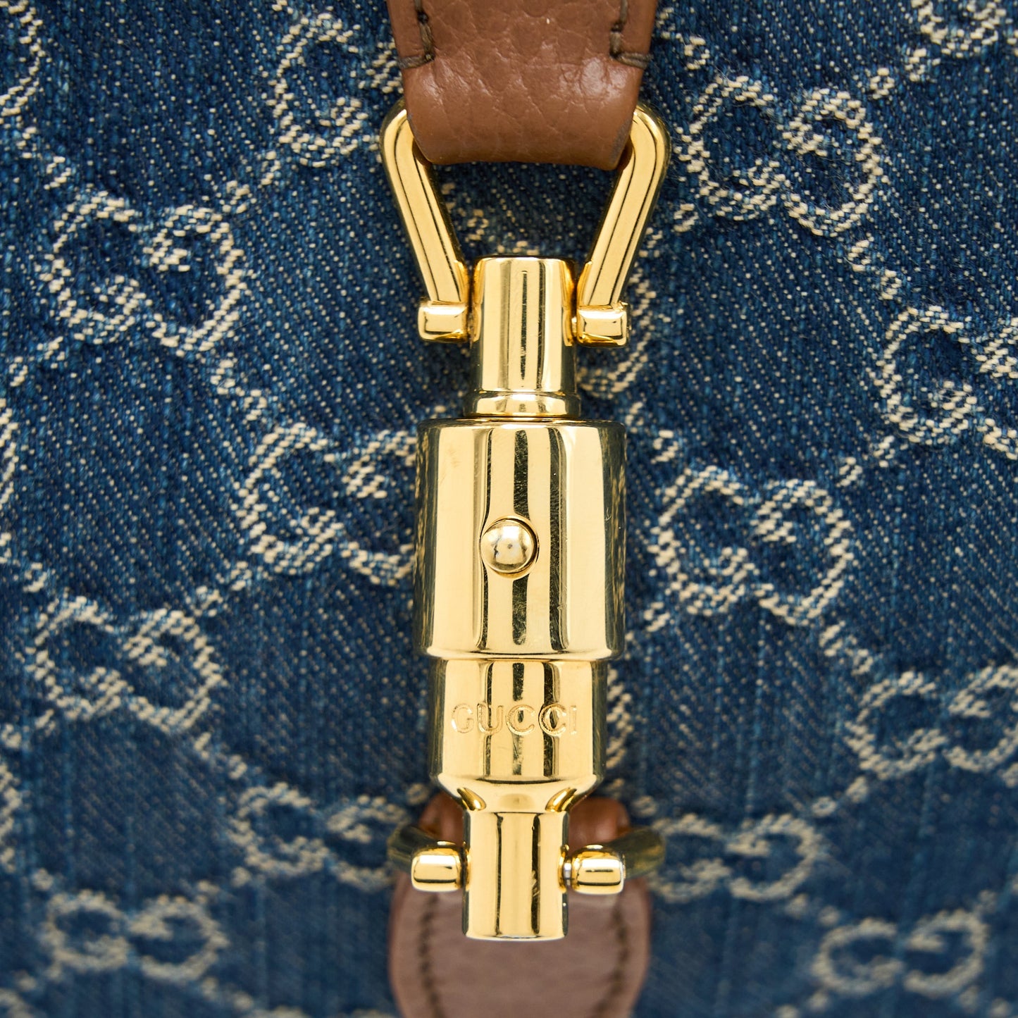 Gucci Jackie 1961 Small Mini Purse Denim/Leather Blue/Brown