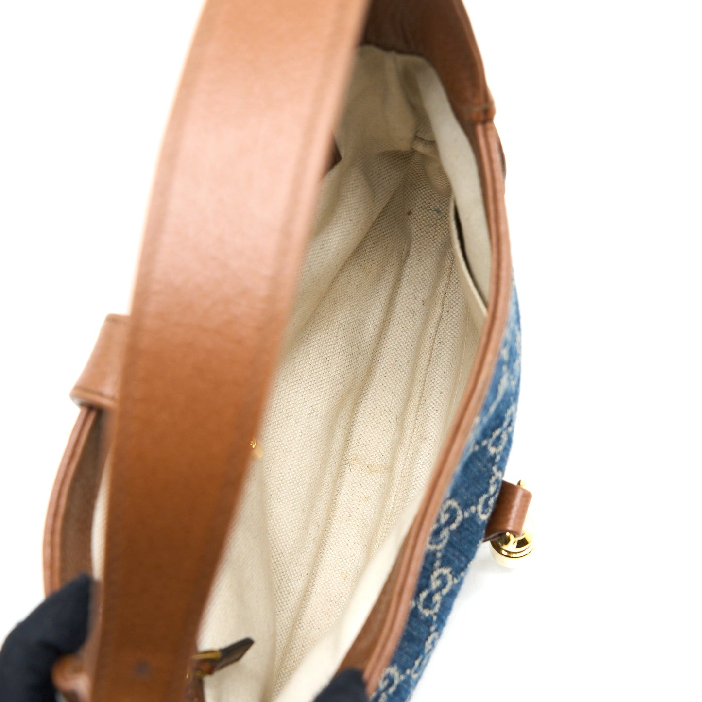 Gucci Jackie 1961 Small Mini Purse Denim/Leather Blue/Brown