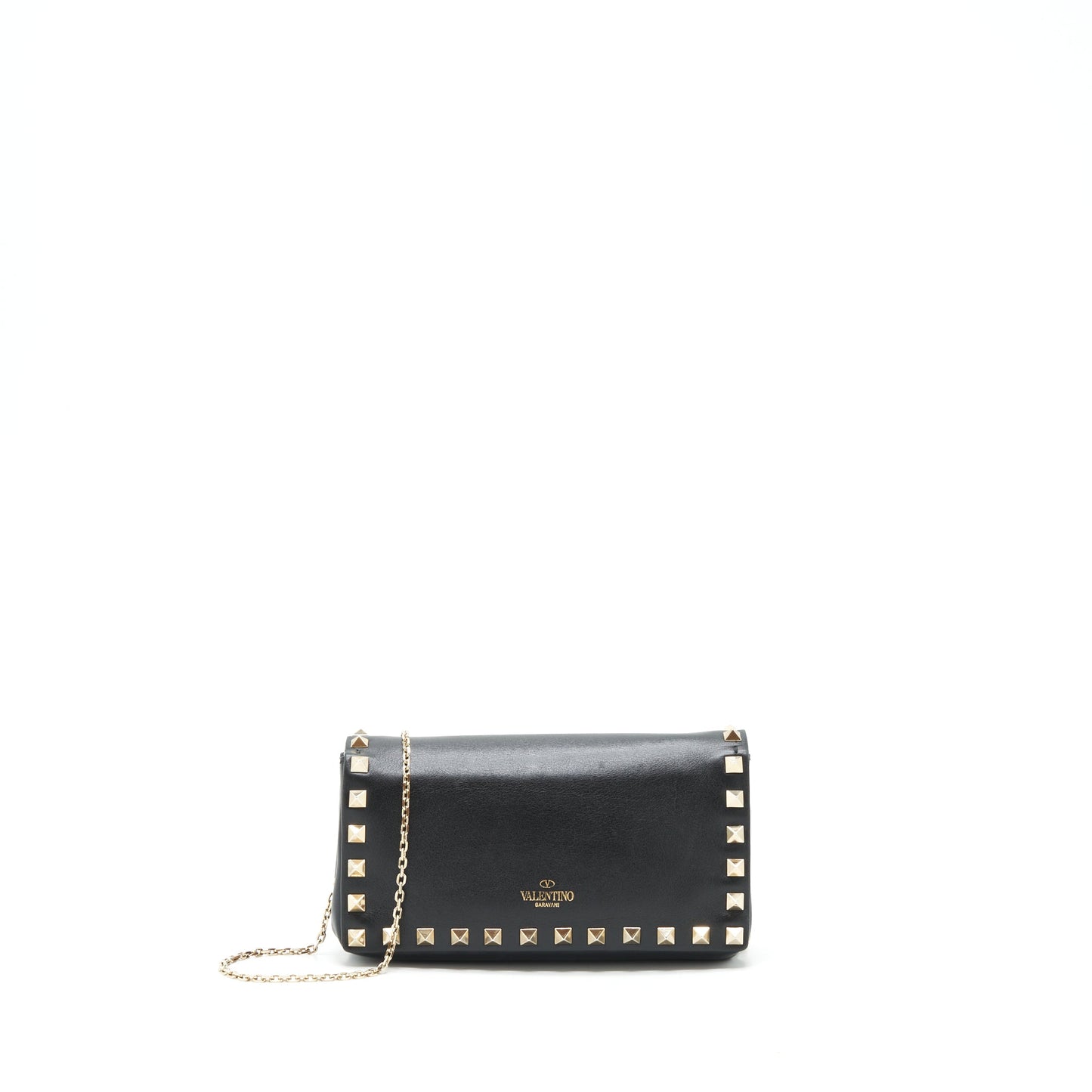 Valentino Rockstud Mini Flap Crossbody Purse Black
