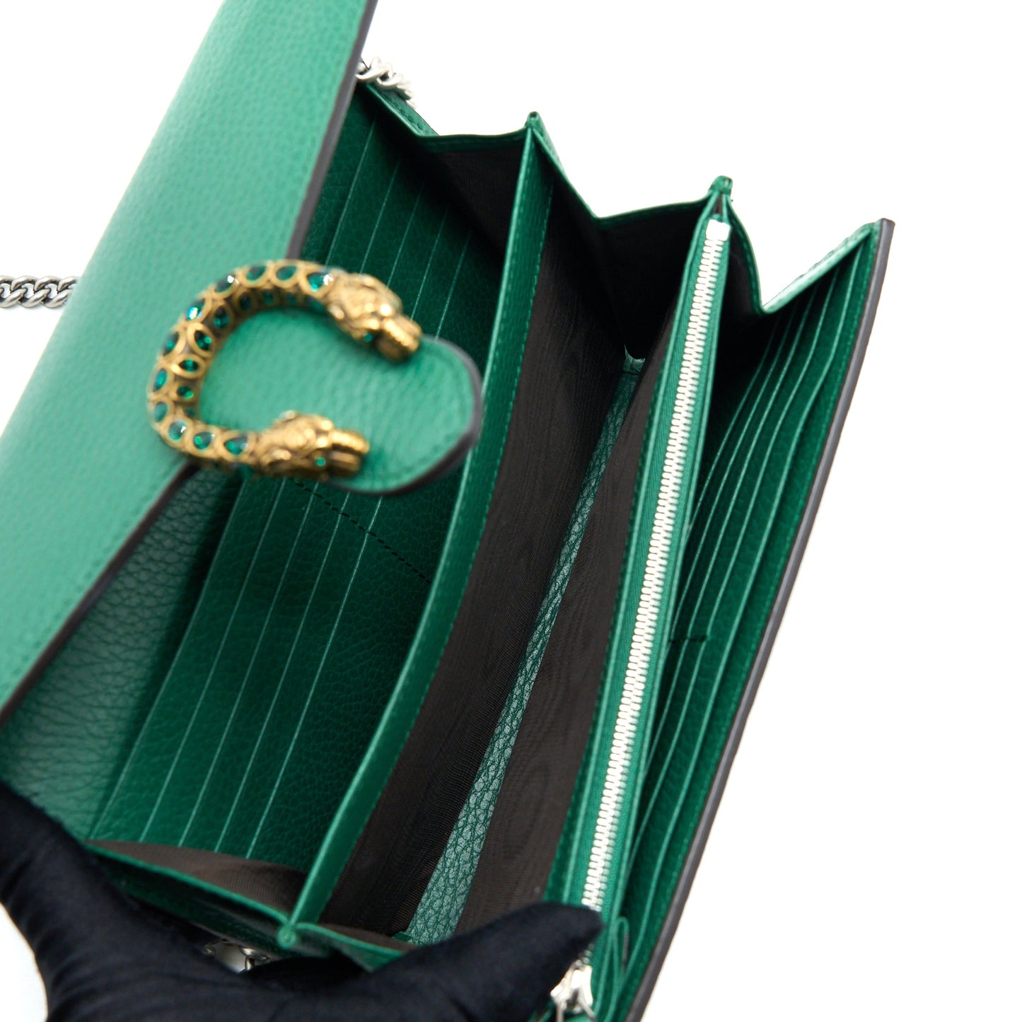 Gucci Dionysus Mini Chain Purse Calfskin Green Multicolour Hardware