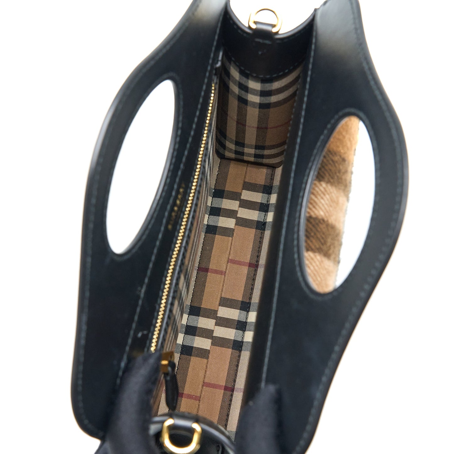 Burberry Check Pocket Purse Cashmere/Leather Multicolour Brown
