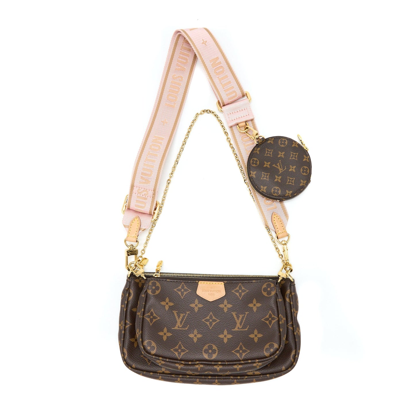 Louis Vuitton Multi Pochette Accessories Monogram Canvas Rose Clair