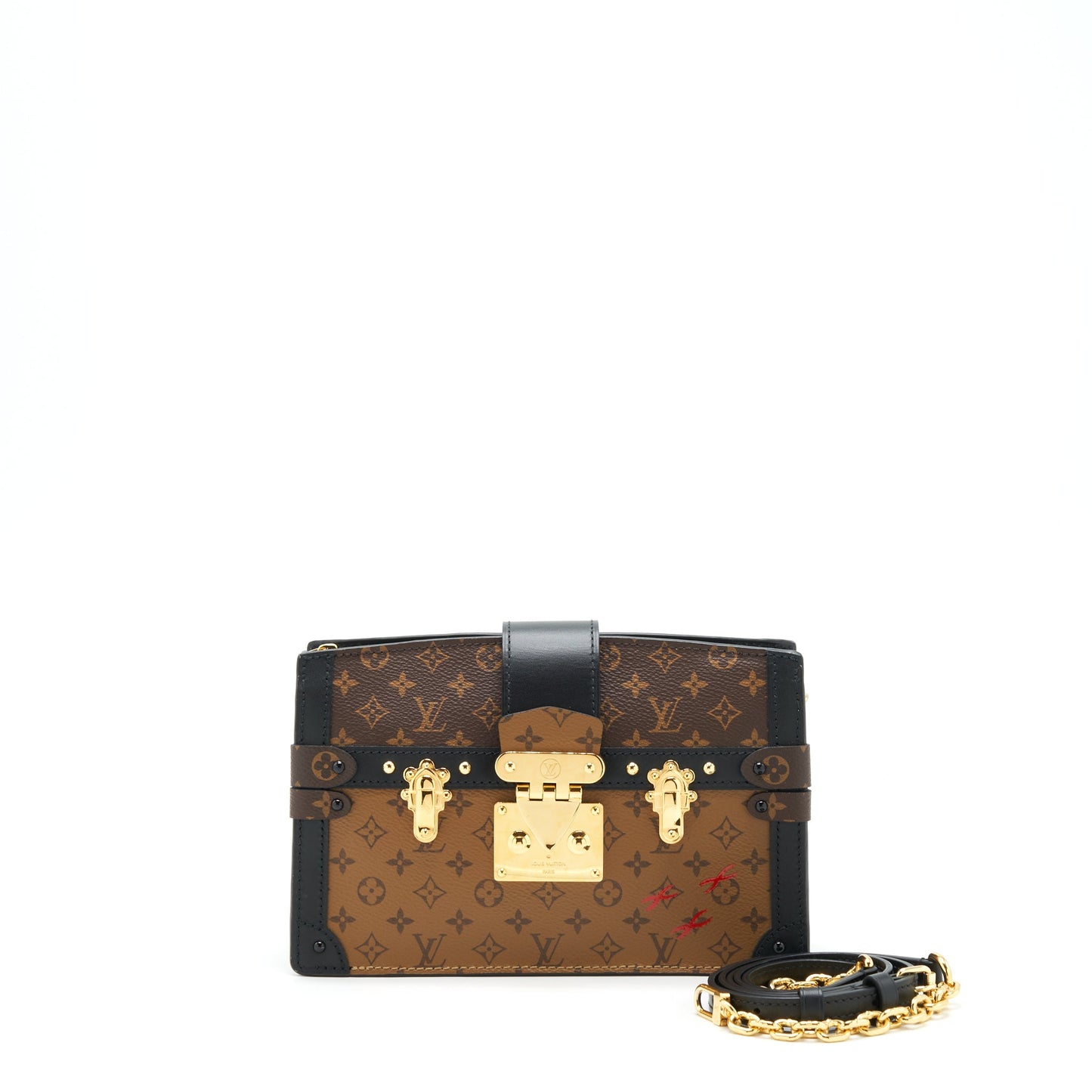 Louis Vuitton Trunk Clutch Purse Monogram Reverse Canvas year 2019