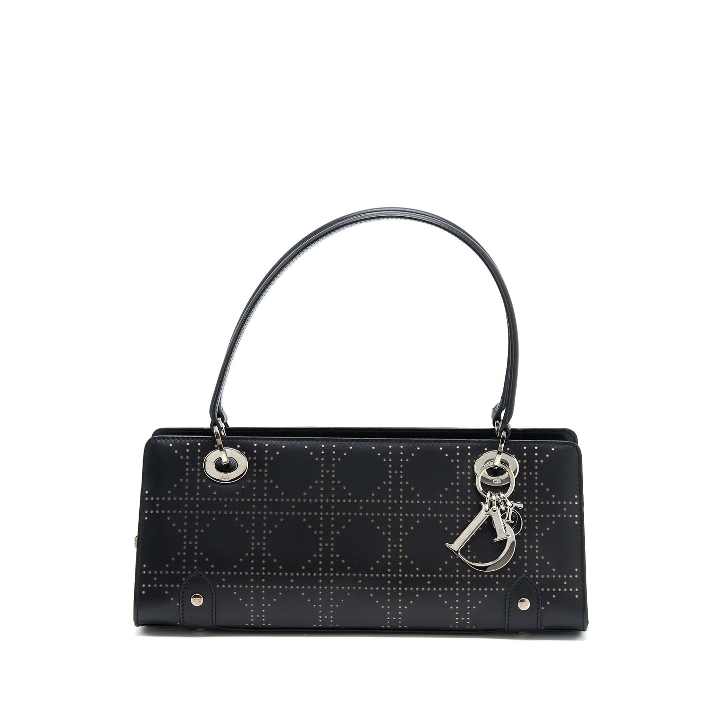 Dior Vintage Lady Dior Long Cuir Purse Calfskin Black