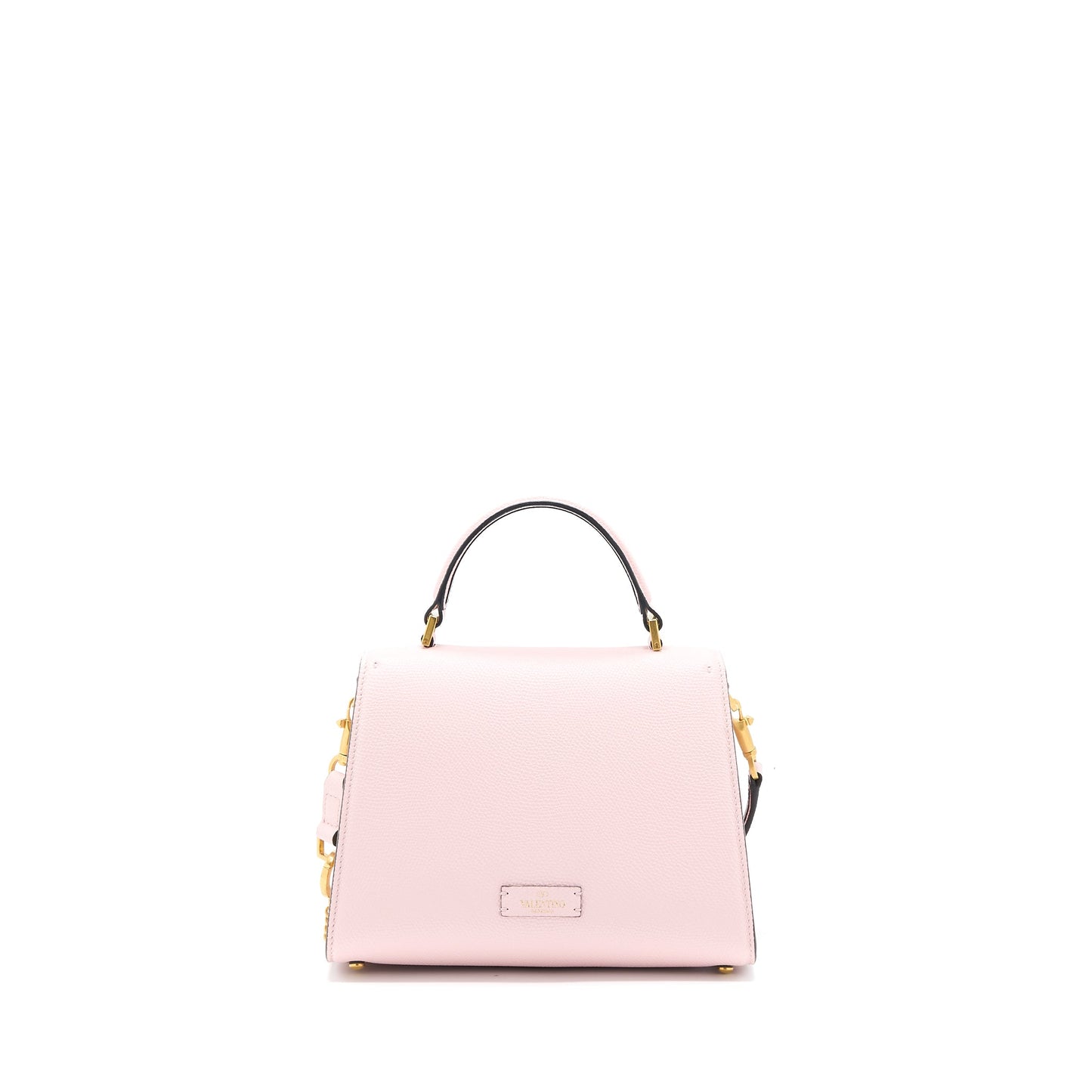 Valentino Small Vsling Top Handle Purse Grainy Calfskin Pink Brushed