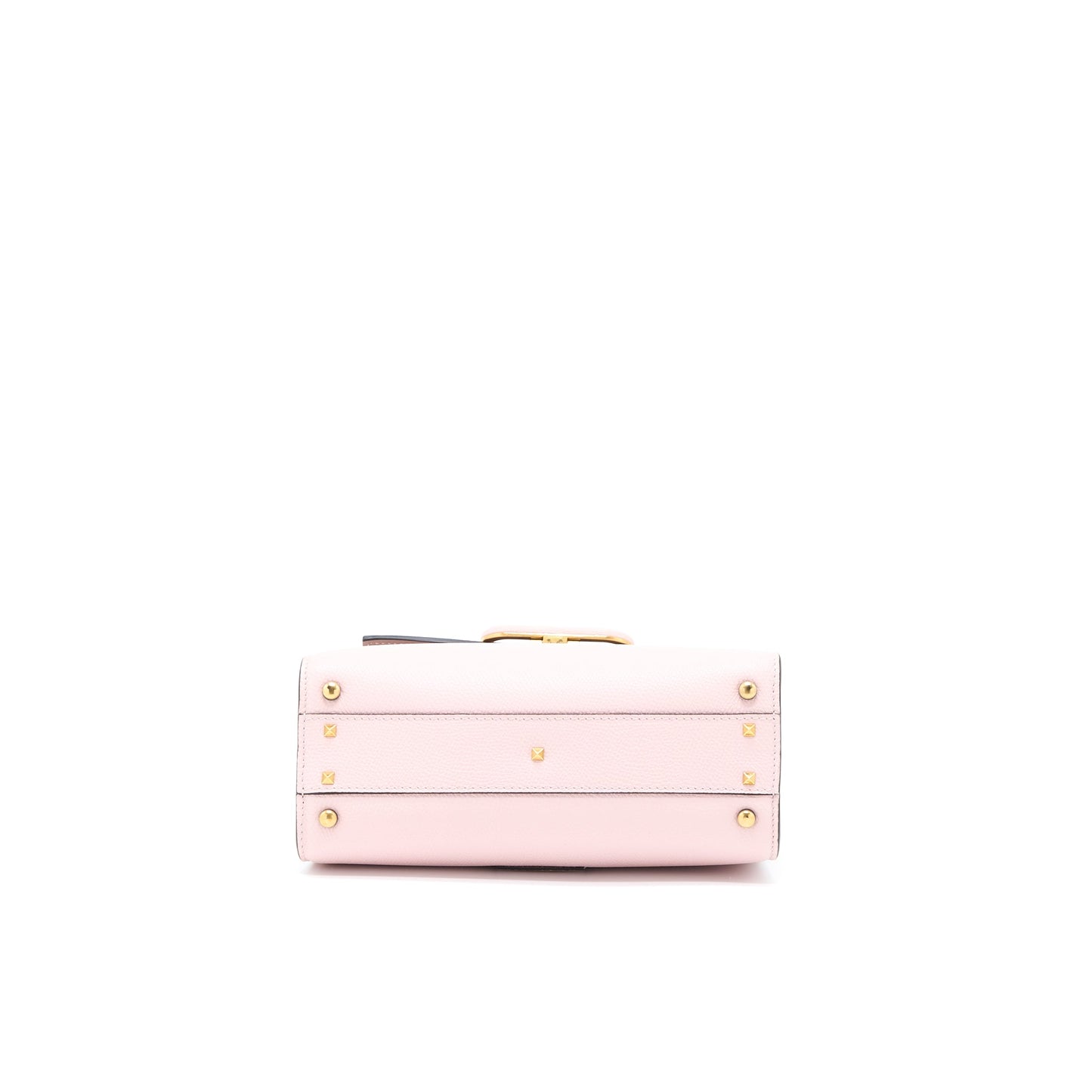 Valentino Small Vsling Top Handle Purse Grainy Calfskin Pink Brushed